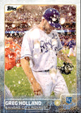2015 Greg Holland Topps SERIES 1 GATORADE BATH SP PHOTO VARIATION #216 Kansas City Royals