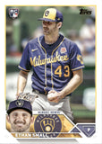 2023 Ethan Small Topps SERIES 1 GOLDEN MIRROR IMAGE VARIATION SSP ROOKIE RC #87 Milwaukee Brewers