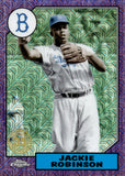 2022 Jackie Robinson Topps SILVER PACK CHROME 1987 DESIGN PURPLE MOJO REFRACTOR 48/75 #T87C-62 Brooklyn Dodgers