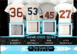 2024 Robin Roberts Don Drysdale Bob Gibson Juan Marichal Leaf In The Game Used GAME-USED QUAD MEMORABILIA 1/3 JERSEY #GUMQ-8 Phillies Dodgers Cardinals Giants