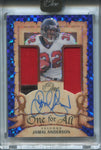 2023 Jamal Anderson Panini One FOR ALL BLUE DUAL PATCH AUTO 12/75 AUTOGRAPH RELIC #351 Atlanta Falcons