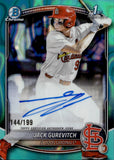 2025 Jack Gurevitch Bowman AQUA LAVA REFRACTOR CHROME PROSPECT AUTOGRAPH 144/199 AUTO #CPA-JG St. Louis Cardinals