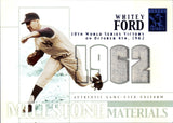 2002 Whitey Ford Topps Tribute MILESTONE MATERIALS GAME-USED JERSEY 31/62 #MIM-WF New York Yankees