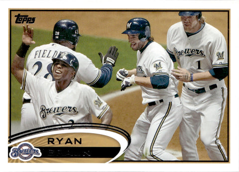 2012 Ryan Braun Topps BREWERS CELEBRATING SP PHOTO VARIATION #1 Milwaukee Brewers
