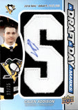 2021-22 Calen Addison Upper Deck SP Game Used DRAFT DAY MARKS AUTOGRAPH 12/35 AUTO #DDM-CA Pittsburgh Penguins