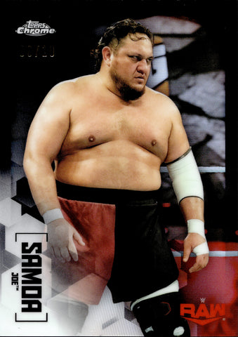 2020 Samoa Joe Topps Chrome WWE BLACK REFRACTOR 09/10 #56 Monday Night Raw