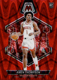 2023-24 Amen Thompson Panini Mosaic RED SEISMIC PRIZM ROOKIE 2/299 RC #230 Houston Rockets