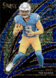 2025 Tre Harris Panini Select CLUB LEVEL BLUE DISCO PRIZM ROOKIE 6/25 RC #201 Los Angeles Chargers
