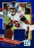 2023 Saquon Barkley Panini Donruss Optic THREADS BLUE HYPER PRIZM JERSEY #DT-SB New York Giants