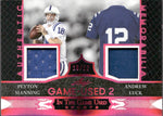 2024 Peyton Manning Andrew Luck Leaf In the Game Used GAME-USED 2 MEMORABILIA JERSEY PINK 10/12 #IG2-22 Indianapolis Colts