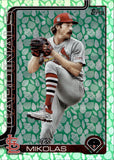 2025 Miles Mikolas Topps SERIES ONE HOLIDAY GREEN LEAF FOIL #137 St. Louis Cardinals