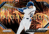 2024 Pete Crow-Armstrong Panini Prizm FIREWORKS ORANGE PULSAR PRIZM 268/399 #15 Chicago Cubs