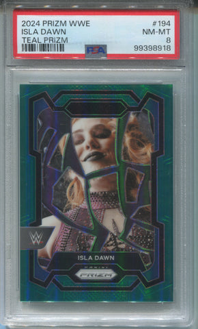 2024 Isla Dawn Panini Prizm WWE TEAL PRIZM PSA 8 #194 Friday Night Smackdown 8918