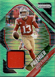 2025 Brock Purdy Panini Prizm NEON GREEN PULSAR PRIZM PREMIER JERSEY #PJY-BPY San Francisco 49ers