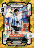 2026 Diego Maradona Panini Monopoly Prizm FIFA World Cup GOLD CRACKED ICE PRIZM #3 ARGENTINA