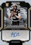 2025 Brady Cook Panini Prizm Draft Picks SILVER PRIZM AUTOGRAPH ROOKIE AUTO RC #DPA-BCK Missouri Tigers New York Jets