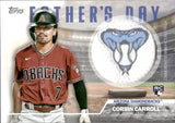 2023 Corbin Carroll Topps SERIES TWO FATHER'S DAY COMMEMORATIVE TEAM PATCH ROOKIE CARD RC #FD-CCA Arizona Diamondbacks