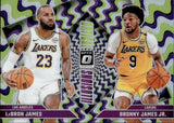 2024-25 Lebron James Bronny James Jr. Panini Donruss Optic OPTICAL ILLUSIONS HOLO PRIZM #2 Los Angeles Lakers