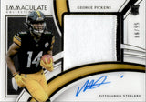 2022 George Pickens Panini Immaculate Collection ROOKIE PATCH AUTO 55/99 RC AUTOGRAPH #PPR-GPI Pittsburgh Steelers