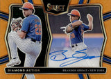 2025 Brandon Sproat Panini Select DIAMOND ACTION SIGNATURES ORANGE PRIZM AUTOGRAPH 12/75 AUTO #DAS-BS New York Mets
