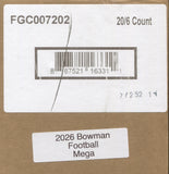 2026 Bowman Football Mega, 20 Box Case
