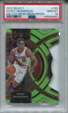 2023-24 Scoot Henderson Panini Select PREMIER LEVEL DIE CUT NEON GREEN PRIZM ROOKIE 42/75 RC PSA 10 #129 Portland Trail Blazers 4437