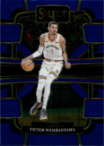 2023-24 Victor Wembanyama Panini Select BLUE ROOKIE San Antonio Spurs #87 2