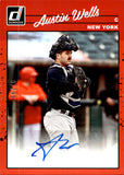 2023 Austin Wells Panini Donruss RETRO 1990 SIGNATURES RED AUTO 97/99 AUTOGRAPH #90S-AW New York Yankees