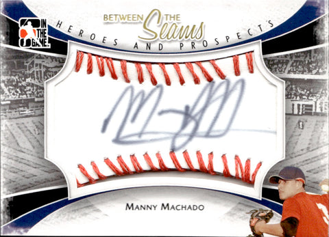 2011 Manny Machado In The Game Heroes & Prospects BETWEEN THE SEAMS AUTOGRAPH AUTO #BTS-MMA Baltimore Orioles