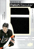 2023-24 Tyson Foerster Upper Deck Premier ROOKIE PATCH-TACULAR 8/25 RC CHEST LOGO PATCH #RPT-TF Philadelphia Flyers