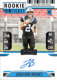 2024 Jonathon Brooks Panini Contenders ROOKIE TICKET AUTOGRAPH RC AUTO #114 Carolina Panthers