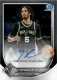2025-26 Stephon Castle Bowman CHROME AUTOGRAPH AUTO #BCA-SC San Antonio Spurs