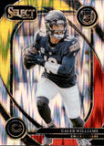 2024 Caleb Williams Panini Select CLUB LEVEL YELLOW & RED SHOCK PRIZM ROOKIE RC #216 Chicago Bears