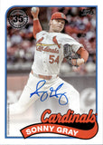 2024 Sonny Gray Topps 1989 DESIGN AUTOGRAPH AUTO #89AU-SG St. Louis Cardinals