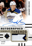 2024-25 Zachary Bolduc Upper Deck Ultimate Collection AUTOGRAPHED DEBUT THREADS ROOKIE 155/199 RC AUTO PATCH #ADT-ZB St. Louis Blues