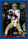 2026 Brock Purdy Topps Chrome SILVER PACK BLUE MOJO 43/150 San Francisco 49ers #91TC-3