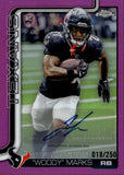 2025 Jo'Quavious "Woody" Marks Topps Chrome PINK REFRACTOR ROOKIE AUTO 18/250 RC AUTOGRAPH #RA-WMA Houston Texans