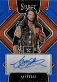 2022 AJ Styles Panini Select WWE BLUE SIGNATURE AUTO 48/49 AUTOGRAPH #SG-AJS Monday Night Raw