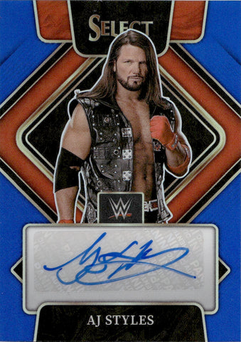 2022 AJ Styles Panini Select WWE BLUE SIGNATURE AUTO 48/49 AUTOGRAPH #SG-AJS Monday Night Raw