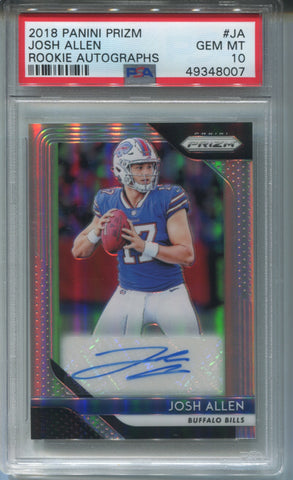 2018 Josh Allen Panini Prizm HOLO SILVER ROOKIE AUTO AUTOGRAPH OSA 10 #JA Buffalo Bills 8007