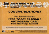2023 Josh Jung Topps 1988 DESIGN ROOKIE AUTOGRAPH RC AUTO #88BA-JJ Texas Rangers