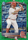 2025 JJ Wetherholt Bowman 1ST BOWMAN CHROME PROSPECTS GREEN SHIMMER REFRACTOR 52/99 #BCP-22 St. Louis Cardinals