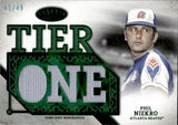 2024 Phil Niekro Topps Tier One RELICS DIE CUT GAME-USED MEMORABILIA GREEN 45/49 #T1RD-PN Atlanta Braves