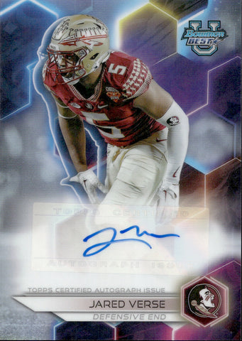 2023 Jared Verse Bowman University Best BEST OF 2023 AUTOGRAPH REFRACTOR ROOKIE AUTO RC #BOA-JV Florida State Seminoles Los Angeles Rams 2