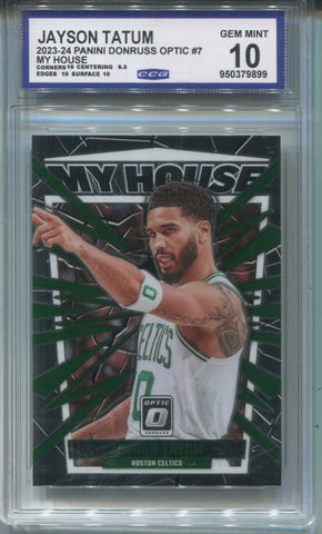 2023-24 Jayson Tatum Donruss Optic MY HOUSE CCG 10 #7 Boston Celtics 9899