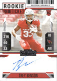 2024 Trey Benson Panini Contenders ROOKIE TICKET AUTOGRAPH RC AUTO #119 Arizona Cardinals