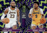 2024-25 Lebron James Bronny James Jr. Panini Donruss Optic OPTICAL ILLUSIONS PURPLE PRIZM #2 Los Angeles Lakers 2