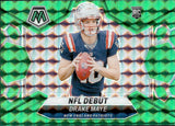 2024 Drake Maye Panini Mosaic NFL DEBUT GREEN MOSAIC PRIZM ROOKIE RC #273 New England Patriots