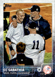 2015 CC Sabathia Topps SERIES 2 WITH DEREK JETER SP PHOTO VARIATION #468 New York Yankees