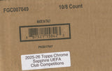 2025-26 Topps Chrome UEFA Club Competitions Soccer Sapphire Edition, 10 Box Case